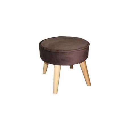 ORE FURNITURE Ore Furniture HB4663 13.5 in. Brown Suede Mid-century Foot Stool HB4663